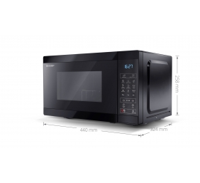 Sharp | Microwave Oven with Grill | YC-MG02E-B | Free standing | 800 W | Grill | Black