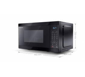 Sharp | YC-MG02E-B | Microwave Oven with Grill | Free standing | 800 W | Grill | Black