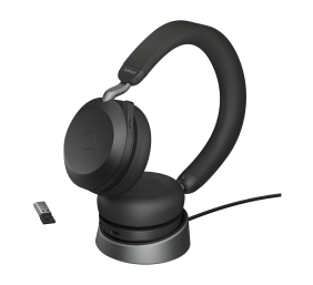 Jabra Evolve2 75 UC Belaidės/Laidinės ausinės, Bluetooth, USB-A, Charging Stand, Juoda