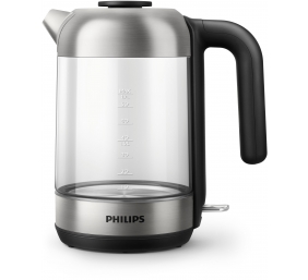 Philips | Kettle | HD9339/80 | Electric | 2200 W | 1.7 L | Stainless steel/Glass | 360° rotational base | Black/Silver