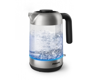 Philips | Kettle | HD9339/80 | Electric | 2200 W | 1.7 L | Stainless steel/Glass | 360° rotational base | Black/Silver