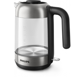 Philips | Kettle | HD9339/80 | Electric | 2200 W | 1.7 L | Stainless steel/Glass | 360° rotational base | Black/Silver