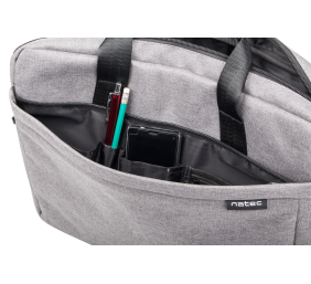 Natec Laptop Bag, Mustela, 15.6", Grey | Natec | Mustela | Fits up to size 15.6 " | Toploading laptop case | Grey | Shoulder strap