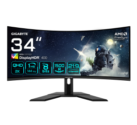 Gigabyte | Gaming Monitor | G34WQC A | 34 " | VA | QHD | 21:9 | 144 Hz | 1 ms | 3440 x 1440 pixels | 350 cd/m² | HDMI ports quantity 2 | Black | Warranty 36 month(s)