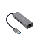 USB AM Gigabit network adapter with 3-port USB 3.0 hub | A-AMU3-LAN-01