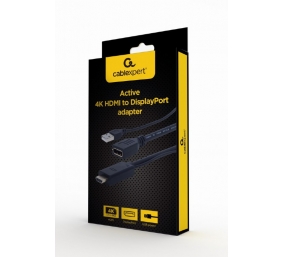 Cablexpert | Active 4K HDMI to DisplayPort Adapter | A-HDMIM-DPF-01 | Black | DisplayPort Female | HDMI Male (Type A) | 0.1 m
