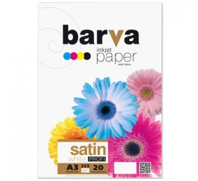 Fotopopierius BARVA baltas satinas 255 g/m2, A3, 20 lapų