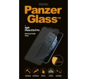 PanzerGlass | P2666 | Screen protector | Apple | iPhone X/Xs/11 Pro | Tempered glass | Black | Confidentiality filter; Full frame coverage; Anti-shatter film (holds the glass together and protects against glass shards in case of breakage); Case Friendly –