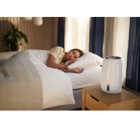 Philips | HU2716/10 | Humidifier | 17 W | Water tank capacity 2 L | Suitable for rooms up to 32 m² | NanoCloud evaporation | Humidification capacity 200 ml/hr | White