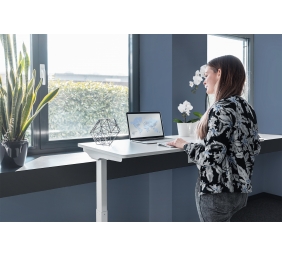 Electric Height Adjustable Desk | 73 - 123 cm | Maximum load weight 50 kg | Metal | White