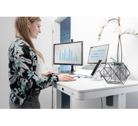Electric Height Adjustable Desk | 72 - 121 cm | Maximum load weight 50 kg | Metal | White
