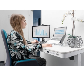 Electric Height Adjustable Desk | 72 - 121 cm | Maximum load weight 50 kg | Metal | White