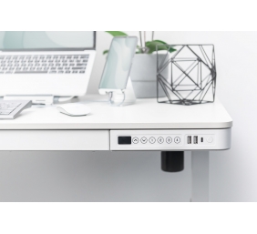 Electric Height Adjustable Desk | 72 - 121 cm | Maximum load weight 50 kg | Metal | White