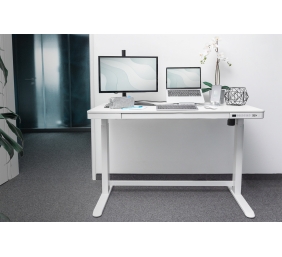 Electric Height Adjustable Desk | 72 - 121 cm | Maximum load weight 50 kg | Metal | White