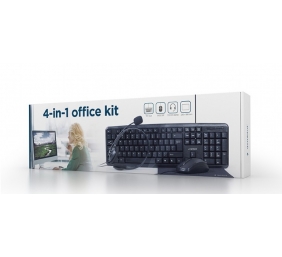 Gembird | 4-in-1 Multimedia office set | KBS-UO4-01 | Keyboard, Mouse, Pad and Headset Set | Wired | Mouse included | US | Black | 630 g