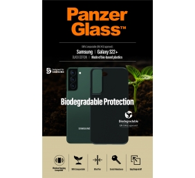 PanzerGlass Biodegradable Case Samsung Galaxy S22+ Bio-based plastic Black 100% Compostable. Contains wood material. Sleek black design. Compatible with wireless charging