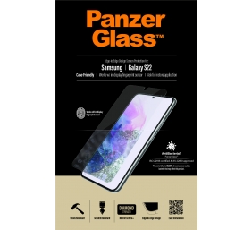 PanzerGlass | Samsung | Galaxy S22 | Tempered glass | Transparent | Case friendly. Compatible with ultrasonic fingerprint sensor. 100 % touch sensitivity. Antibacterial (ISO 22196 certified & JIS 22810 approved) | Screen Protector
