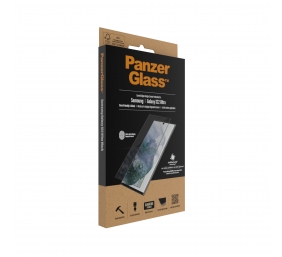 PanzerGlass | Samsung | Galaxy S22 Ultra | Tempered glass | Black | Case friendly. Compatible with ultrasonic fingerprint sensor. 100 % touch sensitivity. Antibacterial (ISO 22196 certified & JIS 22810 approved) | Screen Protector