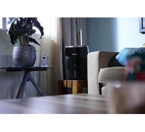 Philips | HU4813/10 | Humidifier | Water tank capacity 2 L | Suitable for rooms up to 44 m² | Natural evaporation process | Humidification capacity 300 ml/hr | Black