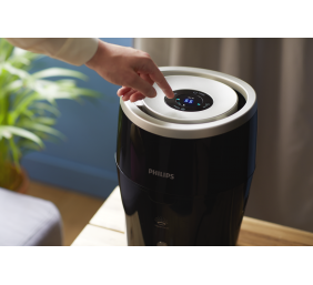 Philips | HU4813/10 | Humidifier | Water tank capacity 2 L | Suitable for rooms up to 44 m² | Natural evaporation process | Humidification capacity 300 ml/hr | Black