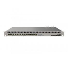 Mikrotik Wired Ethernet Router RB1100x4, 1U Rackmount, Quad core 1.4GHz CPU, 1 GB RAM, 128 MB, 13xGigabit LAN, 1xSerial console port RS232, PCB Temperature and Voltage Monitor, IP20, RouterOS L6 | Wired Ethernet Router | RB1100AHx4 | No Wi-Fi | Mbit/s | 1