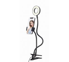 Gembird Selfie ring light with phone holder | Gembird | Selfie ring light with phone holder | LED-RING4-PH-01 | ABS + metal | Black | cm