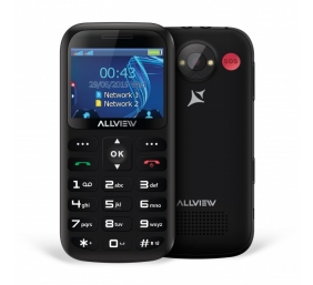 Allview D2 Senior Black, 2.31 ", TFT, 240 x 320 pixels, Dual SIM, Bluetooth, 3.0, Built-in camera, Main camera 1.3 MP, 1400 mAh