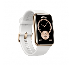 Huawei Elegant Edition FIT Smart watch, GPS (satellite), AMOLED, Touchscreen, Heart rate monitor, Activity monitoring 24/7, Waterproof, Bluetooth, Frosty White