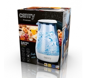 Camry | CR 1251 | Standard kettle | 2000 W | 1.7 L | Glass | 360° rotational base | Glass/Black