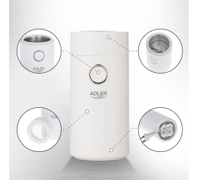 Adler | Coffee Mill | AD 4446ws | 150 W | Coffee beans capacity 75 g | White