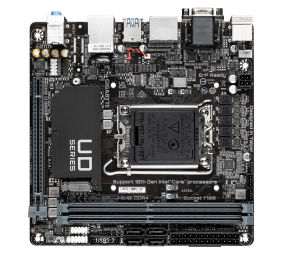 Gigabyte | H610I DDR4 1.0 M/B | Processor family Intel | Processor socket  LGA1700 | DDR4 DIMM | Memory slots 2 | Supported hard disk drive interfaces 	SATA, M.2 | Number of SATA connectors 4 | Chipset Intel H610 Express | Mini-ITX