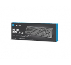 Natec | Keyboard | Discus 2 Slim | Standard | Wired | US | Black | USB 2.0 | 424 g | Numeric keypad
