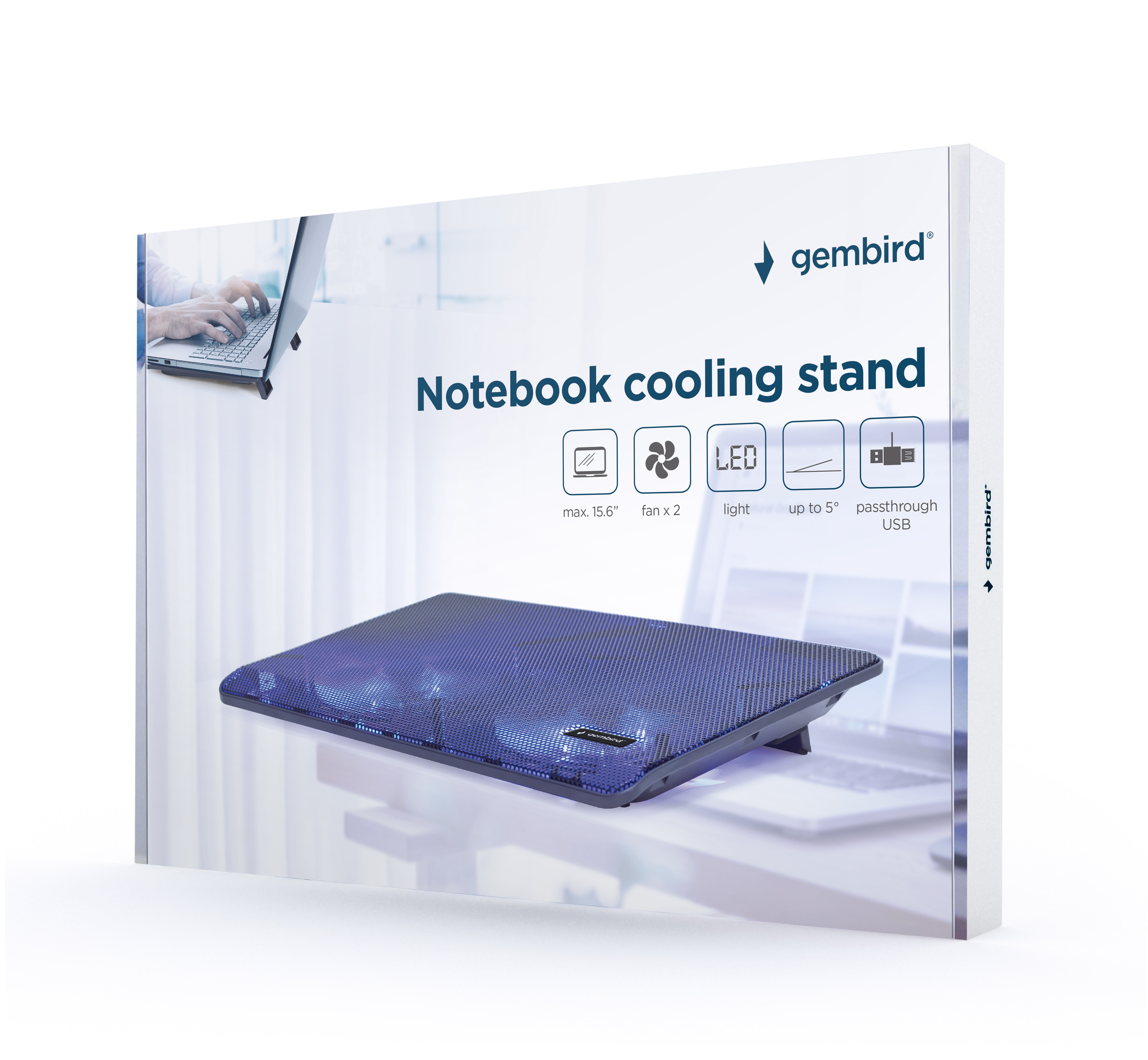 Gembird | Fits up to size 15.6 " | Notebook Cooling Stand | NBS-2F15-05
