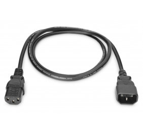 Digitus AK-440201-018-S Power Cord Extension Cable, C14-C13M/F, 1.8m, Black