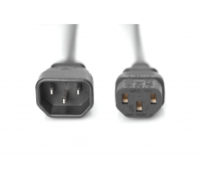 Digitus AK-440201-018-S Power Cord Extension Cable, C14-C13M/F, 1.8m, Black