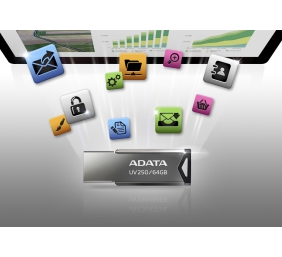 ADATA FlashDrive UV250 16GB  Metal Black USB 2.0 Flash Drive, Retail | ADATA