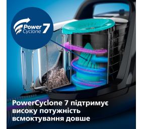 Philips 5000 Series FC9557/09 PowerCyclone 7 Dulkių siurblys, Juoda/Mėlyna