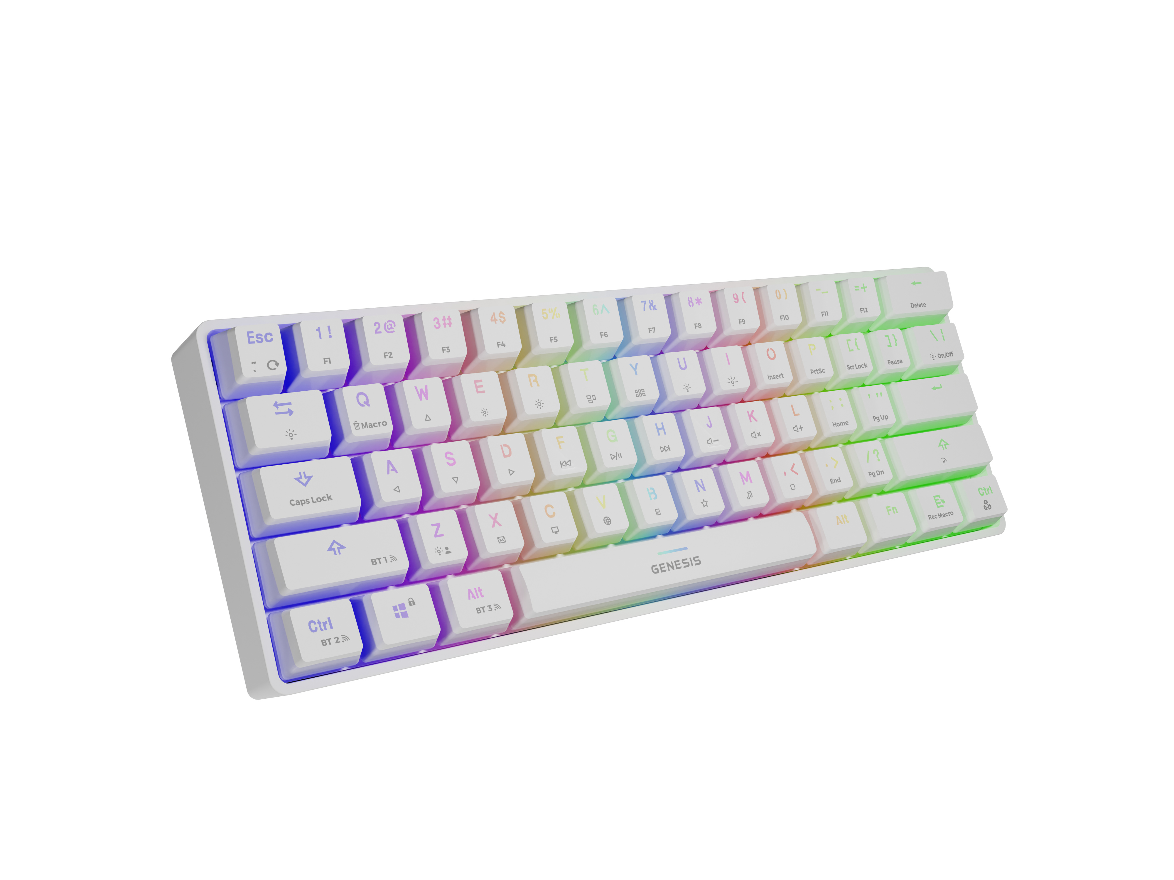 Genesis | THOR 660 RGB | White | Gaming keyboard | Wireless/Wired | RGB LED light | US | 1.5 m | Gateron Red Switch | Wireless connection