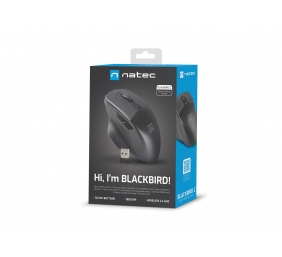 Natec Mouse, BlackBird 2, Silent, Wireless, 1600 DPI, Optical, Black | Natec | Mouse | Optical | Wireless | Black/Gray | BlackBird 2