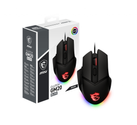 MSI CLUTCHGM20 ELITE Gaming USB RGB Adjustable up to 6400 DPI Desktop Laptop Gaming Grade Optical Mouse (Clutch GM20 ELITE) | MSI