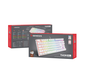 Genesis | THOR 303 TKL | White | Gaming keyboard | Wired | RGB LED light | US | 1.8 m | Brown Switch