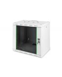 Digitus | Wall Mounting Cabinet | DN-19 09-U | Grey | IP protection class: IP20; Front door: Glass door, single opening; Cabinet type: Wall mounting cabinet; Equipment mounting depth min.-max.: 305-370 mm; Load capacity: 100 kg; Dimensions: 509 x 600 x 45