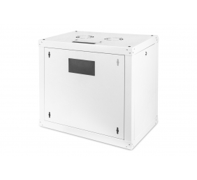 Digitus | Wall Mounting Cabinet | DN-19 09-U | Grey | IP protection class: IP20; Front door: Glass door, single opening; Cabinet type: Wall mounting cabinet; Equipment mounting depth min.-max.: 305-370 mm; Load capacity: 100 kg; Dimensions: 509 x 600 x 45