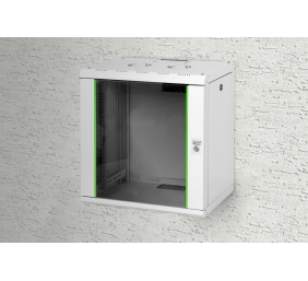 Digitus | Wall Mounting Cabinet | DN-19 12-U | Grey | IP protection class: IP20; Front door: Glass door, single opening; Cabinet type: Wall mounting cabinet; Equipment mounting depth min.-max.: 305-370 mm; Load capacity: 100 kg