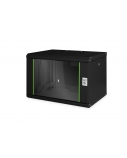 Digitus | Wall Mounting Cabinet | DN-19 07-U-SW | Black | IP protection class: IP20; Front door: Glass door, single opening; Cabinet type: Wall mounting cabinet; Equipment mounting depth min.-max.: 305-370 mm; Load capacity: 100 kg; Dimensions 420 x 600 x