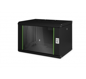 Digitus | Wall Mounting Cabinet | DN-19 07-U-SW | Black | IP protection class: IP20; Front door: Glass door, single opening; Cabinet type: Wall mounting cabinet; Equipment mounting depth min.-max.: 305-370 mm; Load capacity: 100 kg; Dimensions 420 x 600 x