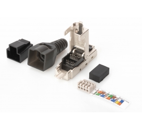 CAT 6A Field Termination Plug, STP with dust cap, Bend relief | DN-93631