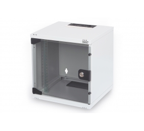 Digitus | 6U Wall Mounting Cabinet | DN-10-05U-1 | Grey | Safety class rating IP20; 200° door opening angle; Lockable safety-glass door; 254 mm (10") profile rails mounted on the front side inside of the cabinet, galvanized; 254 mm (10") profile rails are