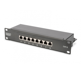 Digitus 10" Network Set, 6U cabinet, shelf, PDU, 8-port switch, CAT 6 patch panel, Grey | Digitus | Network Set | DN-10-SET-1