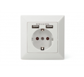 Digitus Safety socket for flush mounting with 2 USB ports | DA-70613